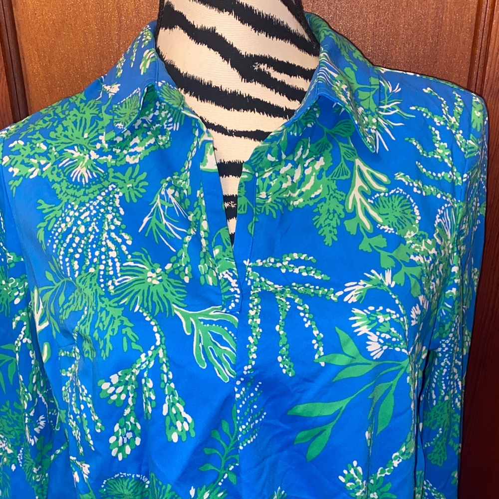 Lilly Pulitzer Blue and green coral reef Print Mini Dress - Picture 3 of 5